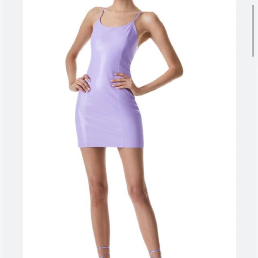 Alice + Olivia lavender faux leather dress